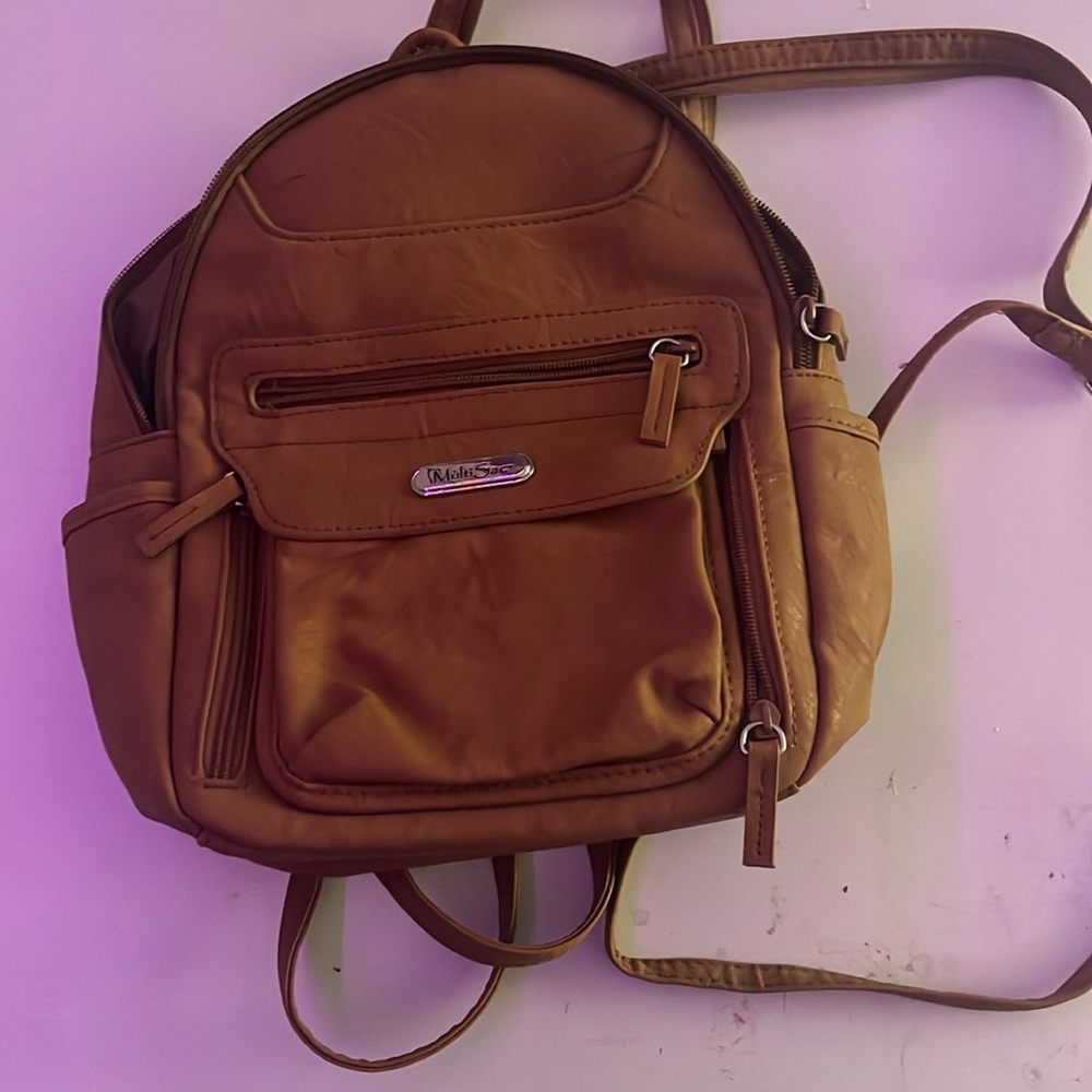 Tan mini backpack